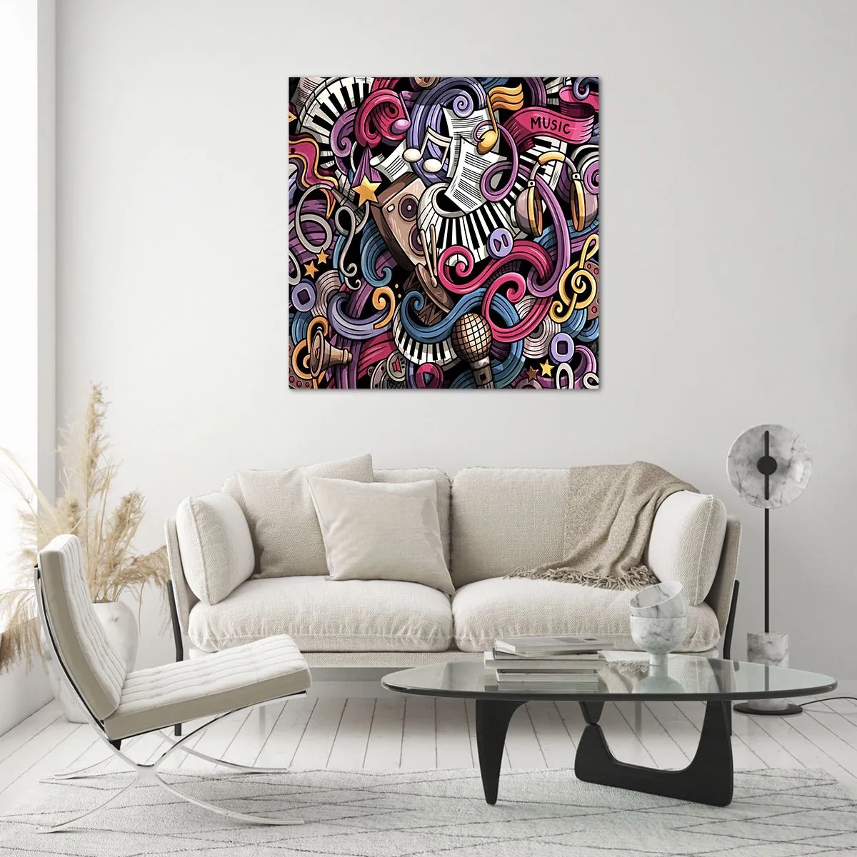 Impression sur verre - Image sur verre - Mélodie compliquée - 70x70 cm