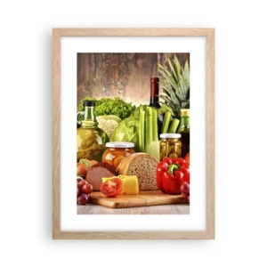 Affiche dans un chêne clair - Poster - Fumé, cuit au four et mariné - 30x40 cm