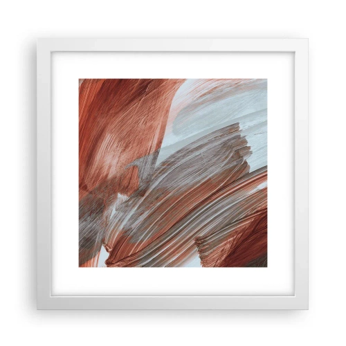 Affiche dans un cadre blanc - Poster - Abstraction venteuse et automnale - 30x30 cm