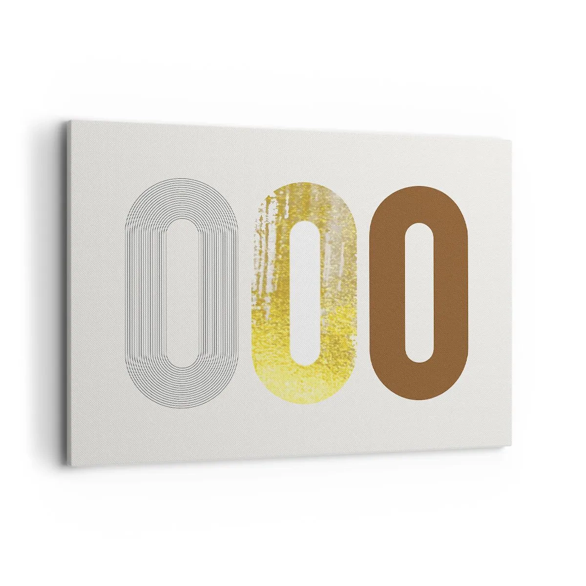 Impression sur toile - Image sur toile - Motif abstrait de trois formes géométriques - 100x70cm - Ooo! - Décoration murale moderne pour le salon et la chambre ARTTOR