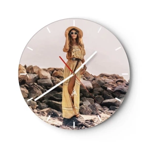 Horloge murale - Pendule murale - La magie des pierres - 40x40 cm