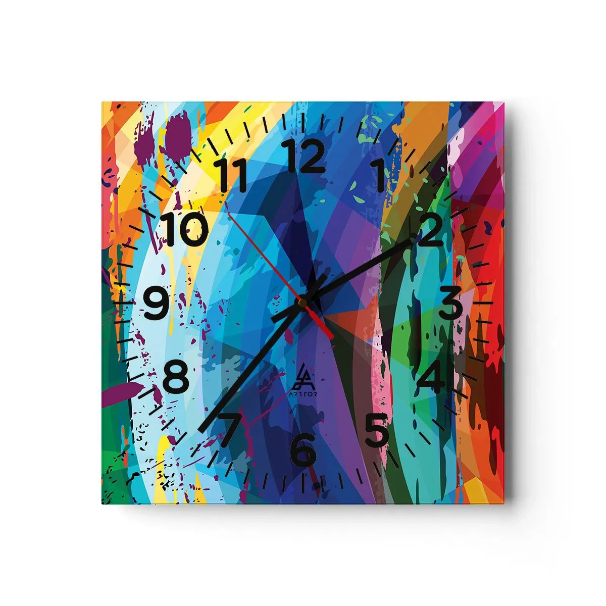 Horloge murale - Pendule murale - Vertiges colorés - 40x40 cm