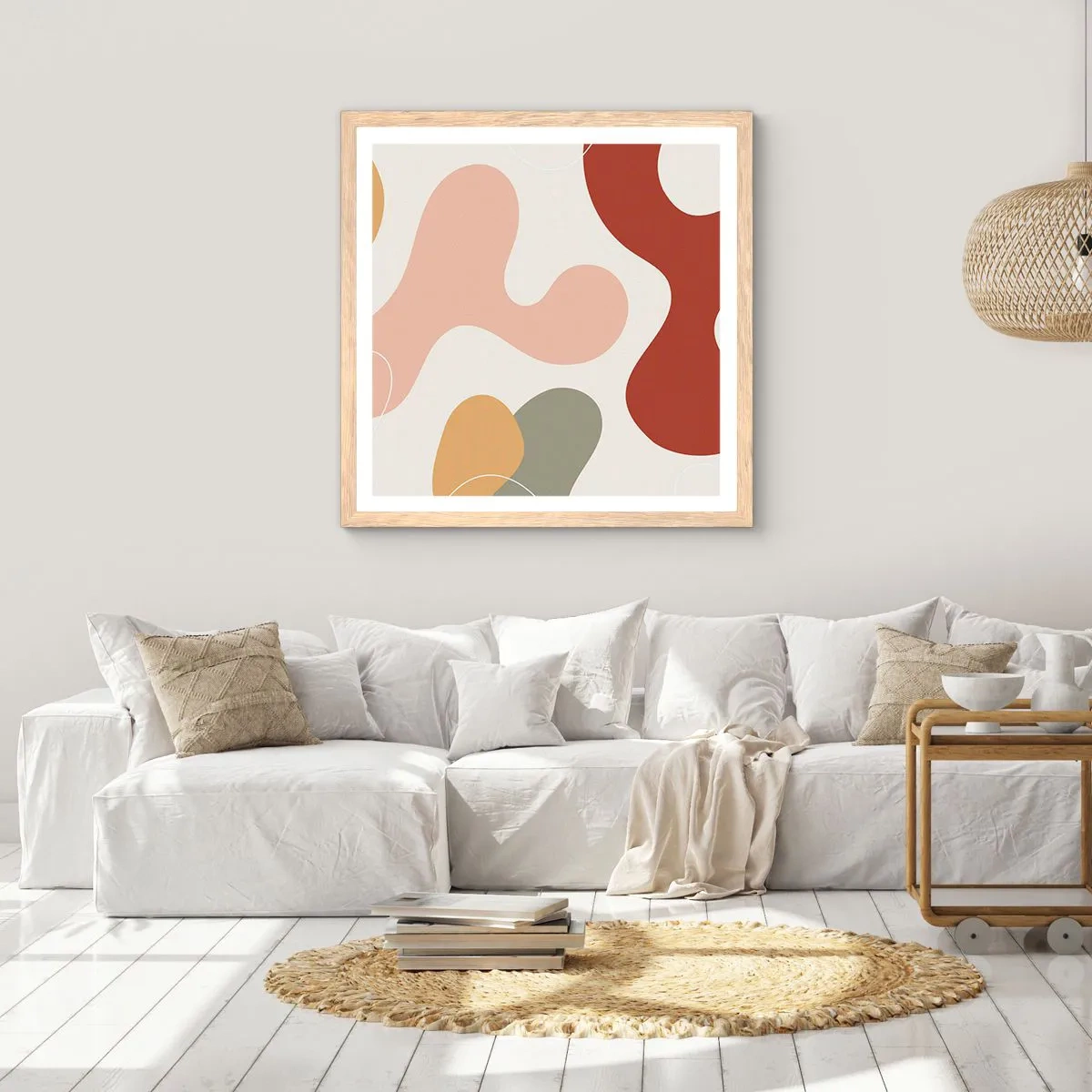 Affiche dans un chêne clair - Poster - Entrelac - 60x60 cm