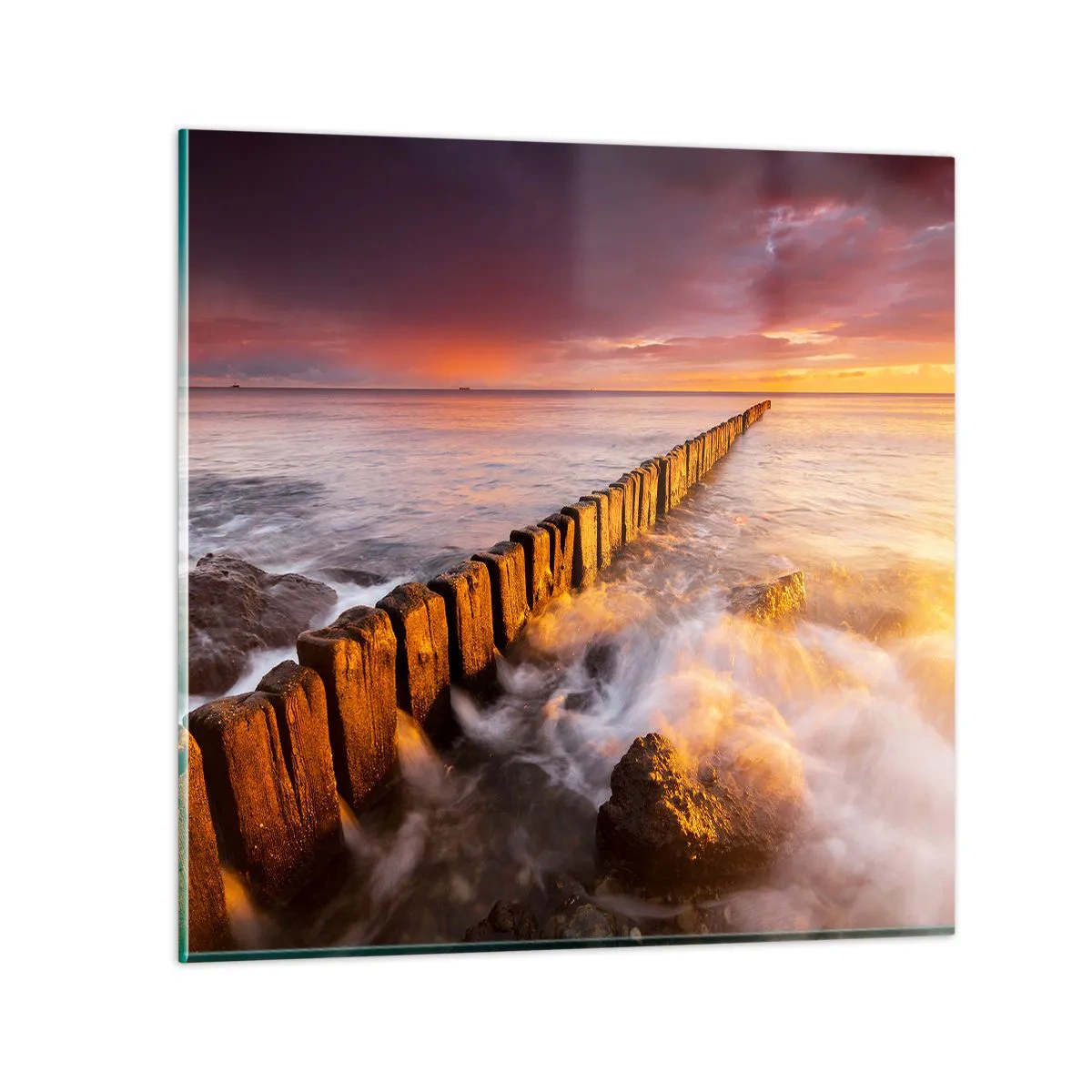 Impression sur verre - Image sur verre - La douceur des vagues - 30x30 cm