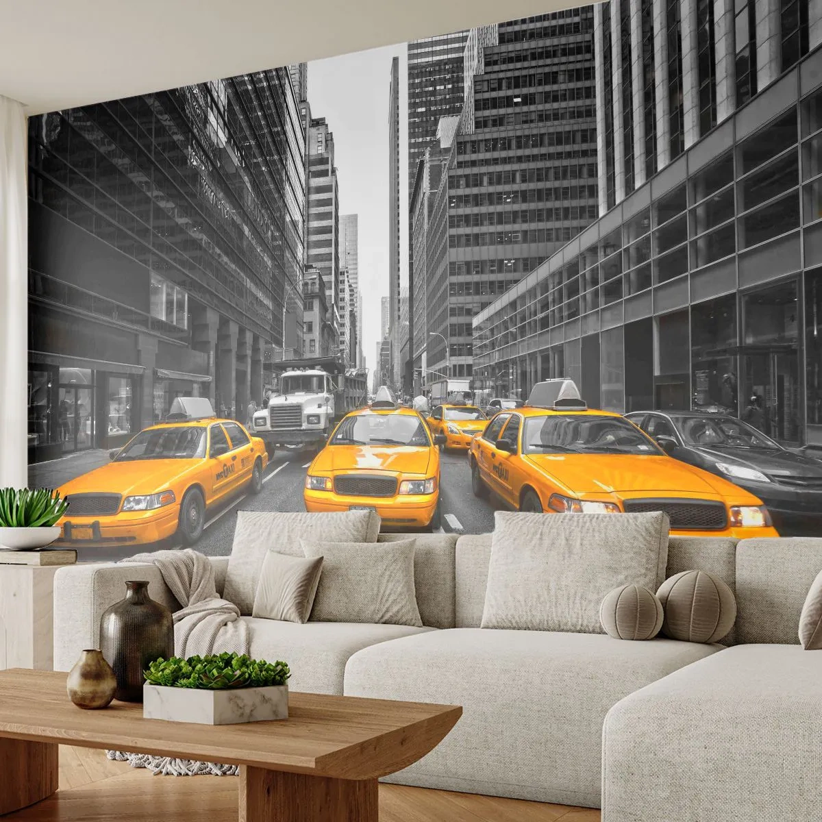 Papier Peint Autocollant Deluxe Sticker - C'est nous qui colorons la ville - Ville, New York, Architecture - 250x175 cm