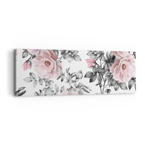 Impression sur toile - Image sur toile - Se perdre dans les fleurs des roses - 90x30 cm
