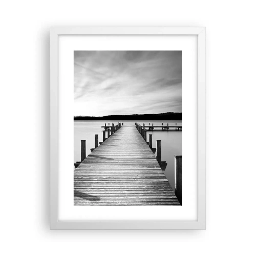 Affiche dans un cadre blanc - Poster - Au point d'eau - la paix - 30x40 cm