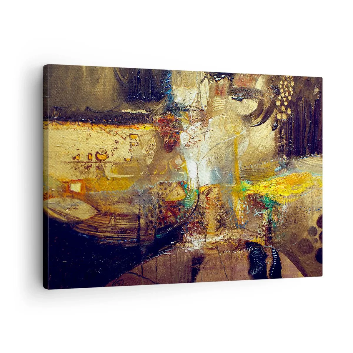 Impression sur toile - Image sur toile - Nature morte abstraite aux couleurs chaudes - 70x50cm - Froid, tiède, chaud - Décoration murale moderne pour le salon et la chambre ARTTOR