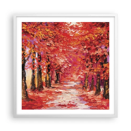 Affiche dans un cadre blanc - Poster - Impression d'automne - 60x60 cm