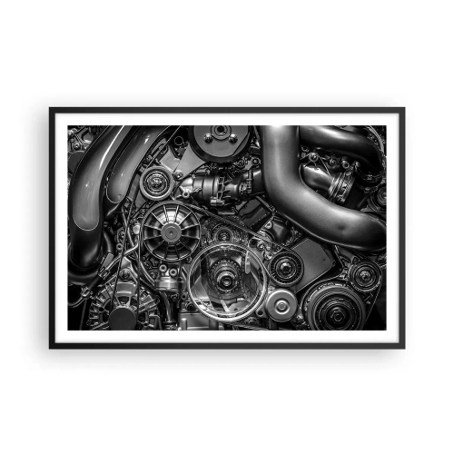 Affiche dans un cadre noir - Poster - Poésie mécanique - 91x61 cm