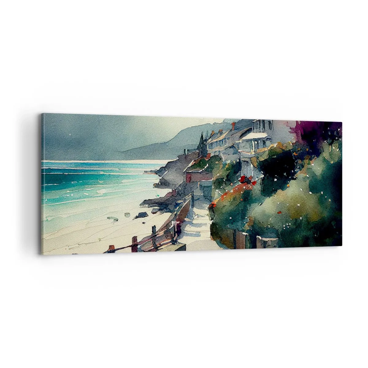 Impression sur toile - Image sur toile - Ville méditerranéenne - 100x40 cm