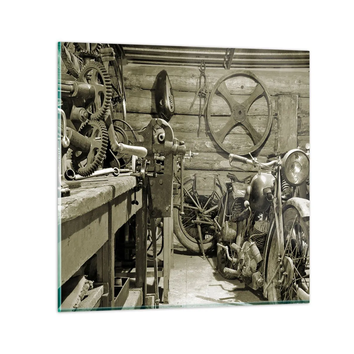 Impression sur verre - Image sur verre - Dans le hangar de l'oncle Władek - 60x60 cm