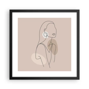 Affiche dans un cadre noir - Poster - Icone féminin - 40x40 cm