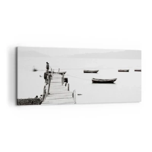 Impression sur toile - Image sur toile - Calme et propre au bord de l'eau - 100x40 cm