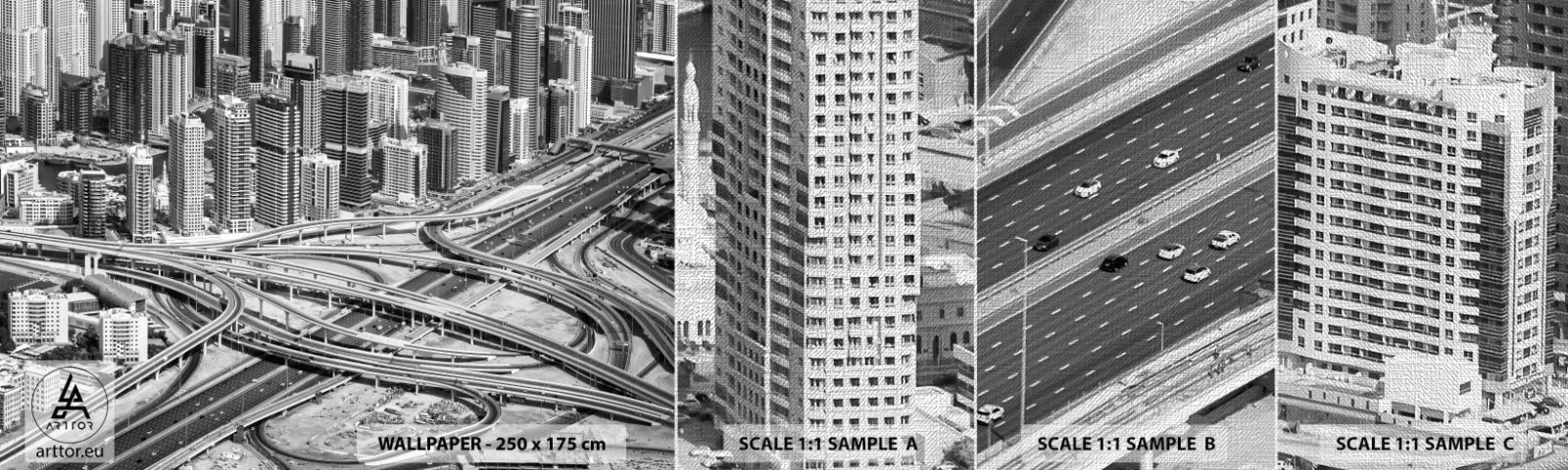 Échantillon de Papier Peint Premium Canvas - Dubaï - la ville impossible - Ville, Architecture, Métropole - 100x30 cm