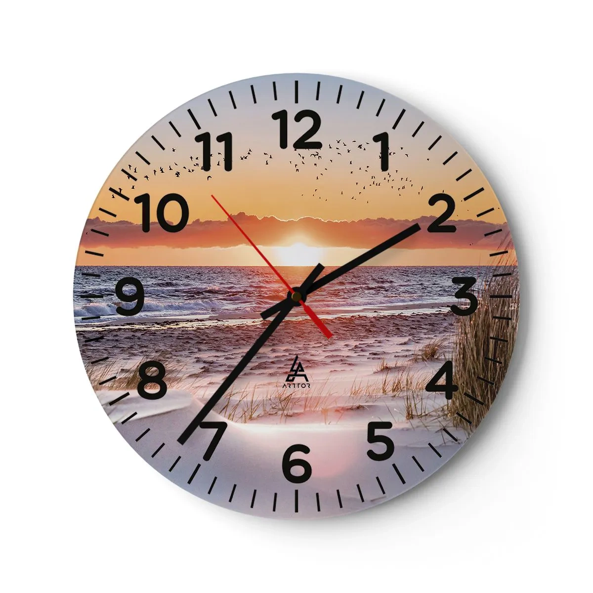 Horloge murale - Pendule murale - Paysage horizontal - 40x40 cm