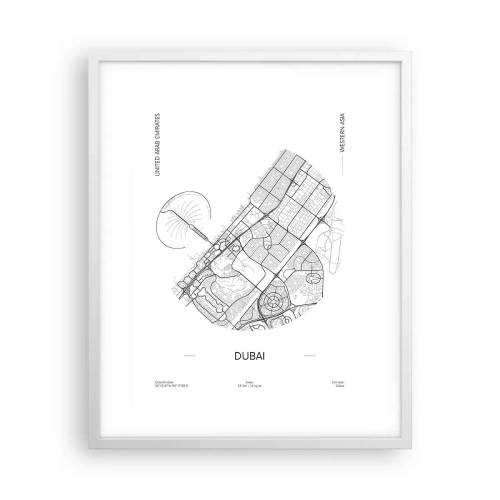 Affiche dans un cadre blanc - Poster - Anatomie de Dubaï - 40x50 cm