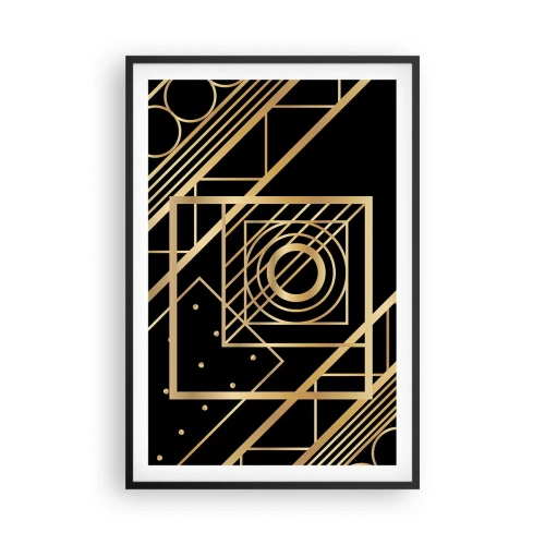 Affiche dans un cadre noir - Poster - Géométrie en or - 61x91 cm