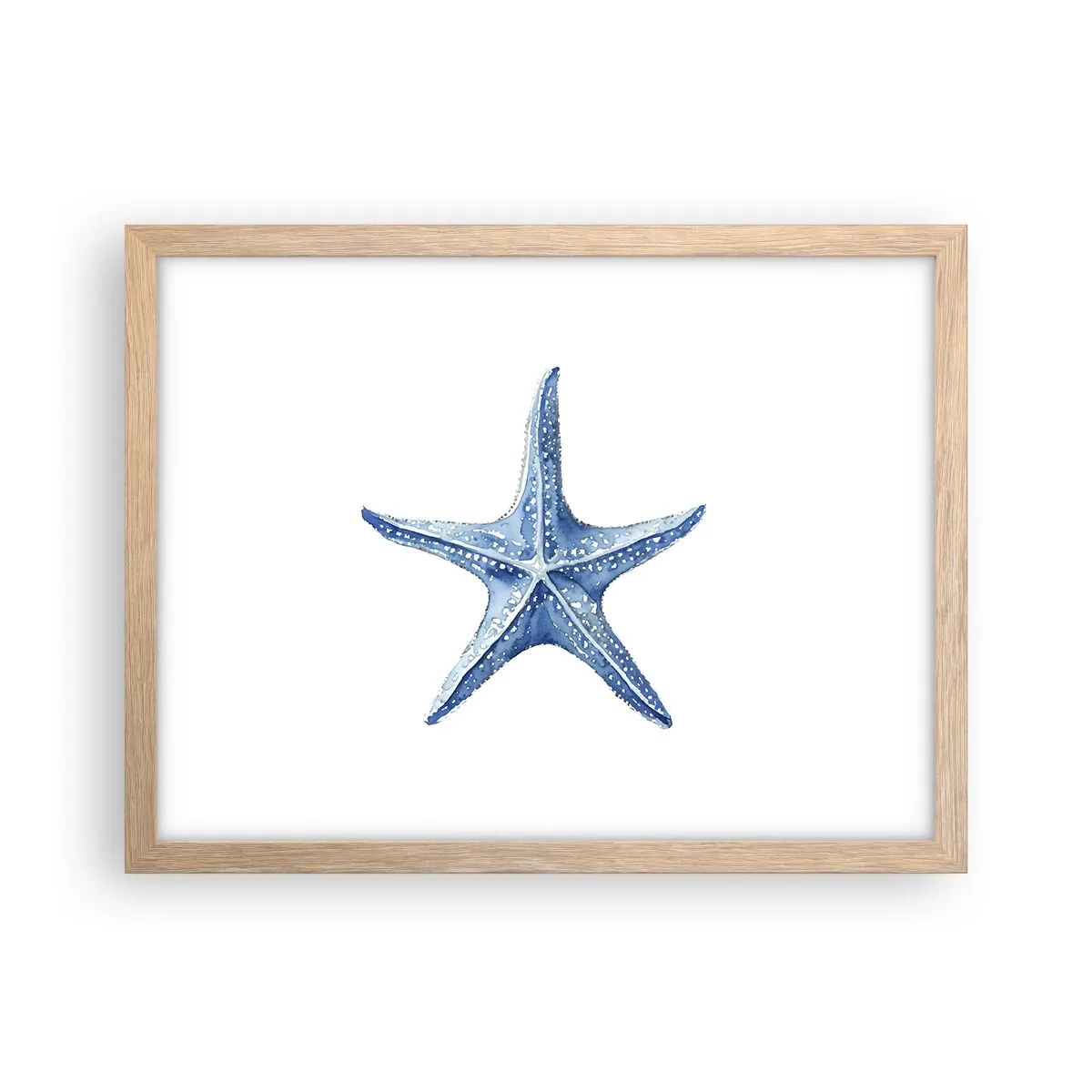 Affiche dans un chêne clair - Poster - Étoile de mer - 40x30 cm