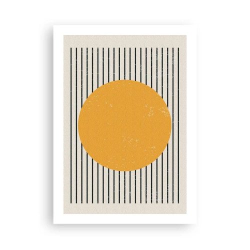 Affiche - Poster - Composition géométrique avec cercle et lignes orange - 50x70cm - Le pouvoir de la simplicité - Décoration murale moderne pour le salon et la chambre ARTTOR