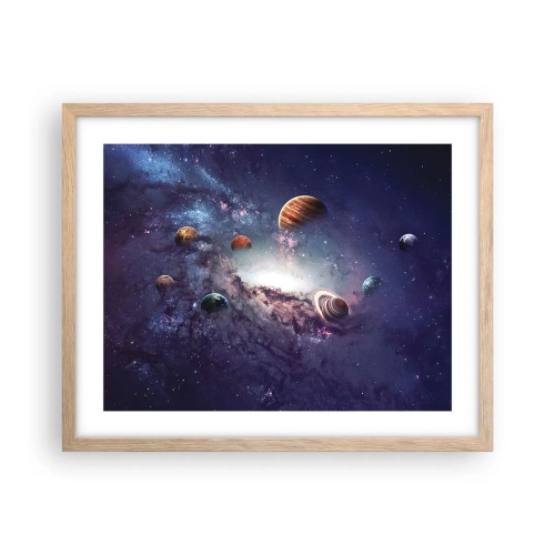 Affiche dans un chêne clair - Poster - Système de danse solaire - 50x40 cm