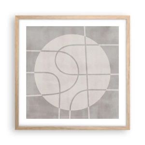 Affiche dans un chêne clair - Poster - Circulaire et tout droit - 50x50 cm
