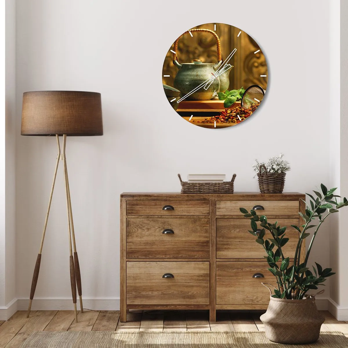 Horloge murale - Pendule murale - Un traité sur la consommation de thé - 40x40 cm