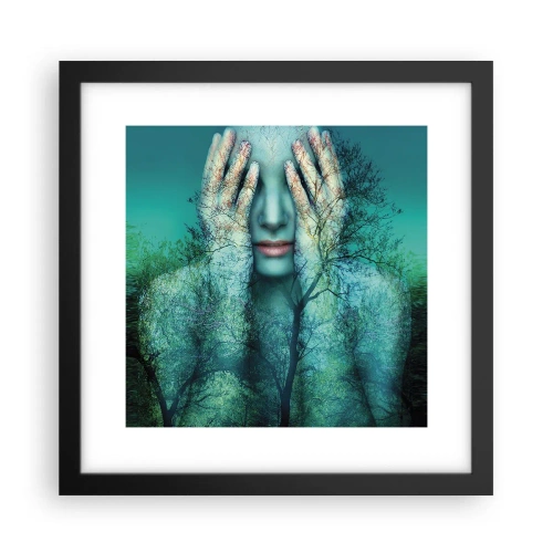 Affiche dans un cadre noir - Poster - immergé dans l'azur - 30x30 cm