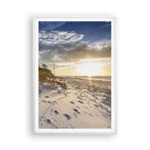 Affiche dans un cadre blanc - Poster - Invitation à la ballade - 70x100 cm