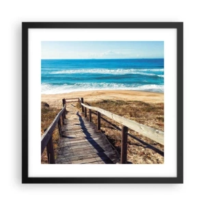 Affiche dans un cadre noir - Poster - Cours! - 40x40 cm