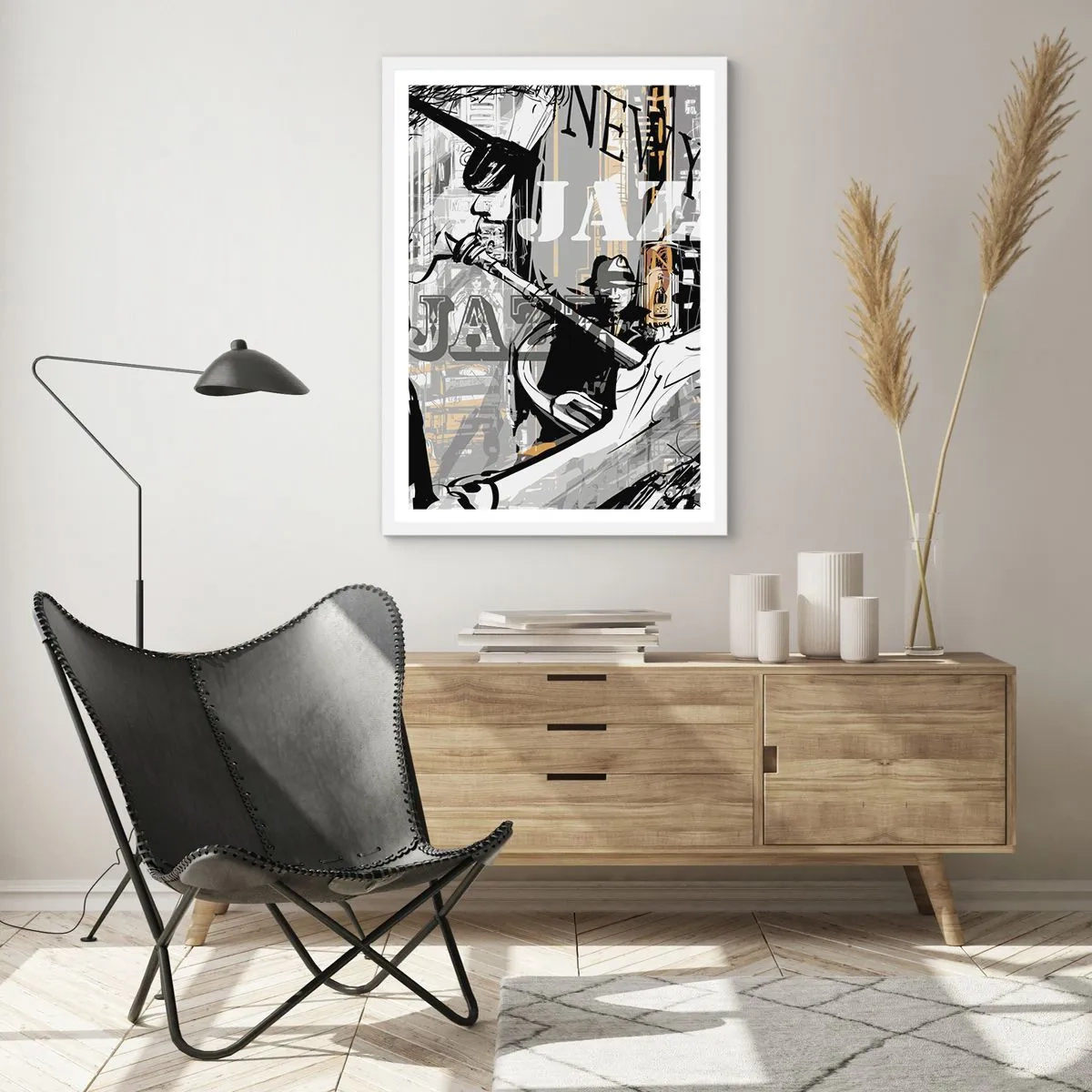 Affiche dans un cadre blanc - Poster - Au rythme de New York - 70x100 cm