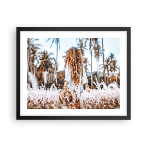 Affiche dans un cadre noir - Poster - Né de peluches d'herbe - 50x40 cm