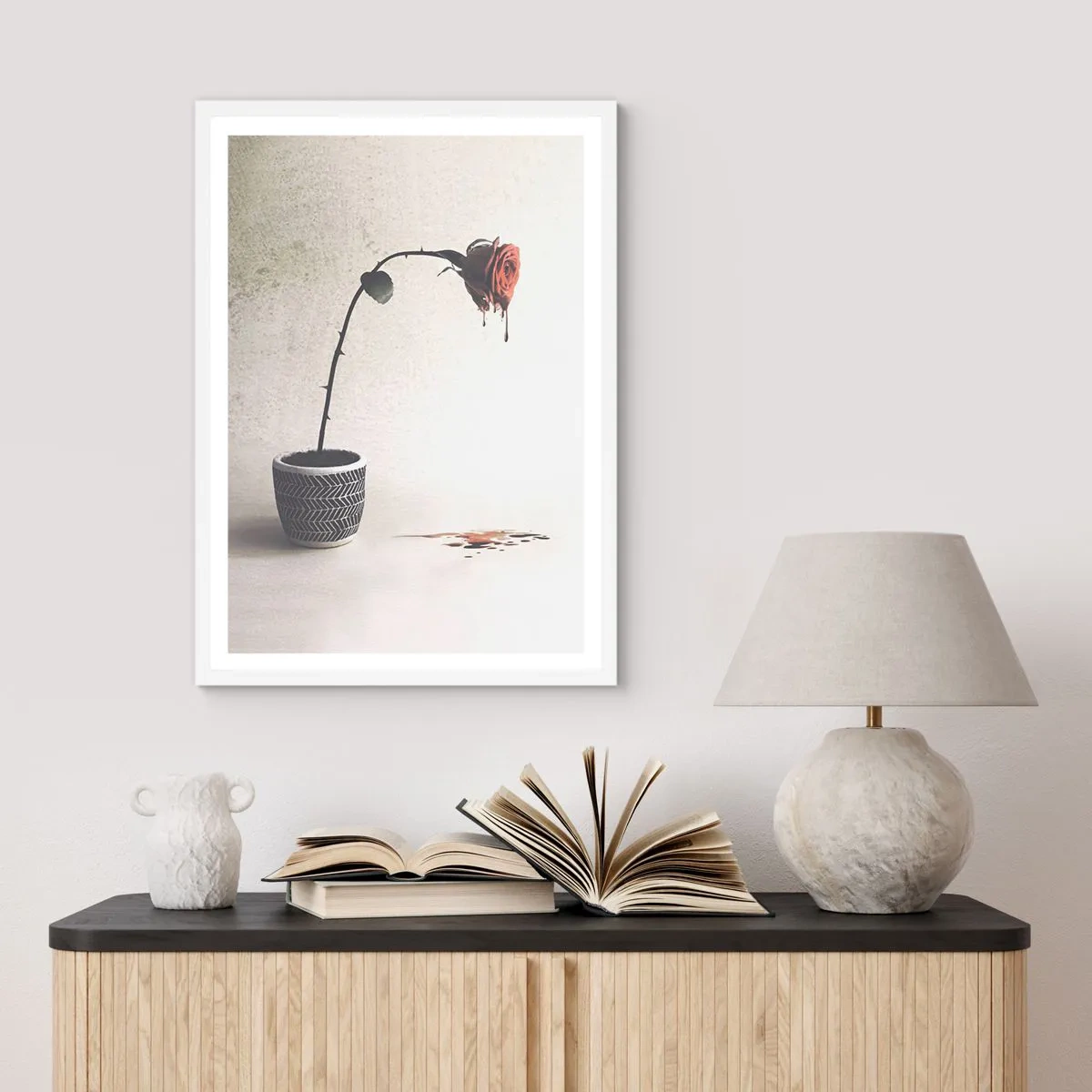 Affiche dans un cadre blanc - Poster - Rosa dolorosa - 61x91 cm