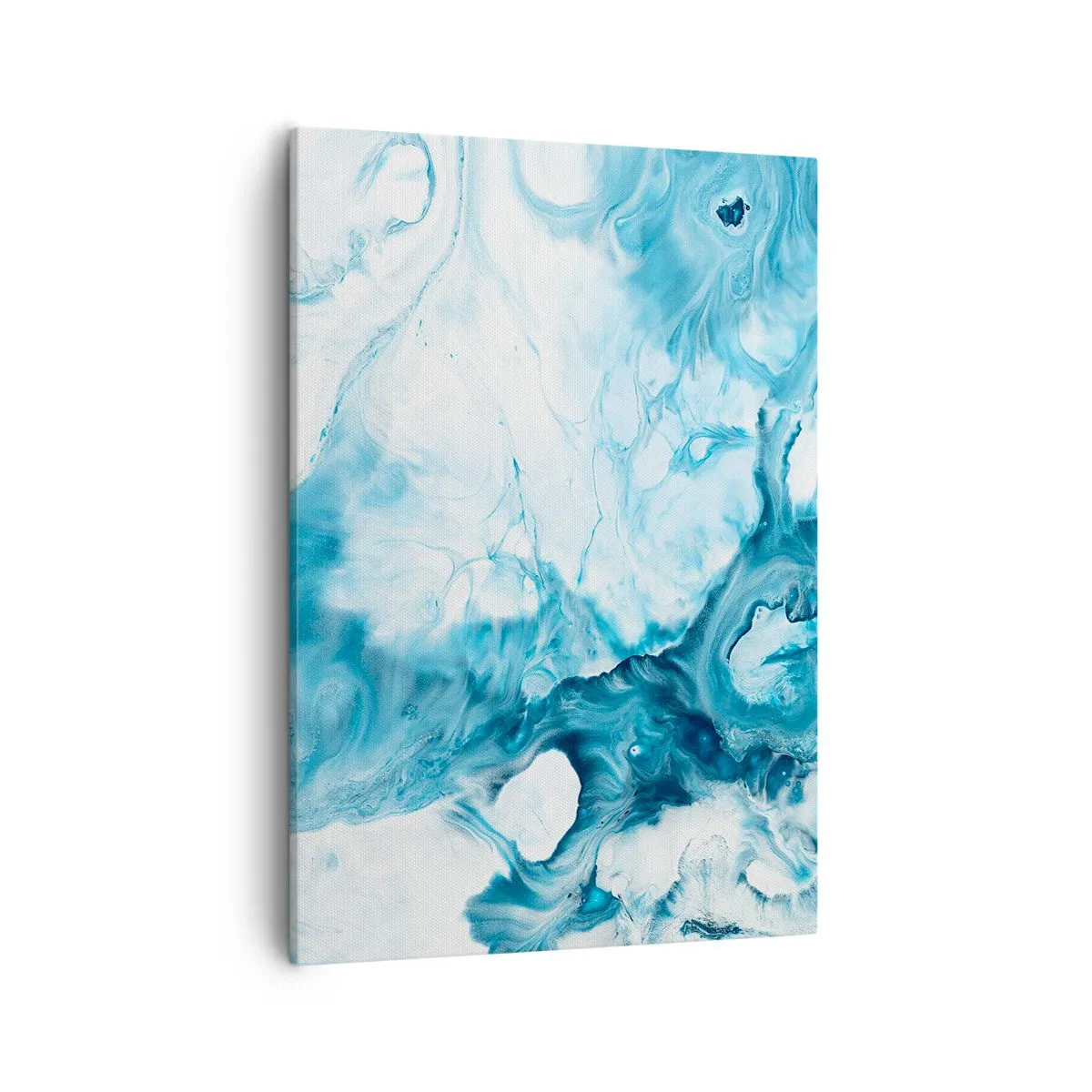 Impression sur toile - Image sur toile - Motif abstrait dans les tons de bleu - 50x70cm - Concert de bleu - Décoration murale moderne pour le salon et la chambre ARTTOR