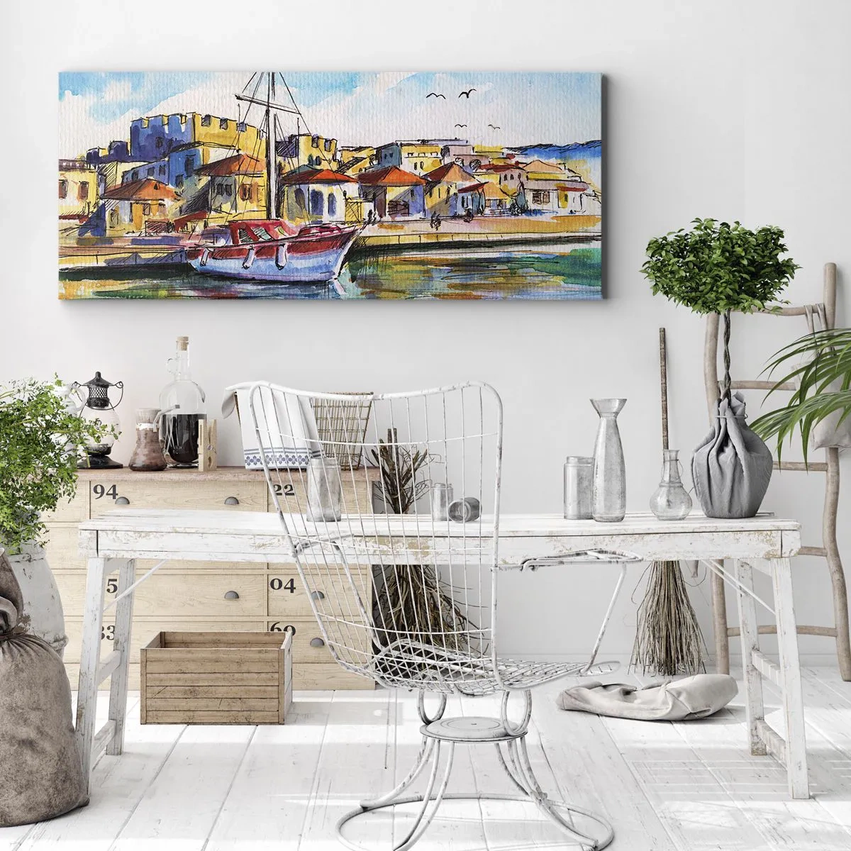 Impression sur toile - Image sur toile - Après-midi arc-en-ciel - 100x40 cm