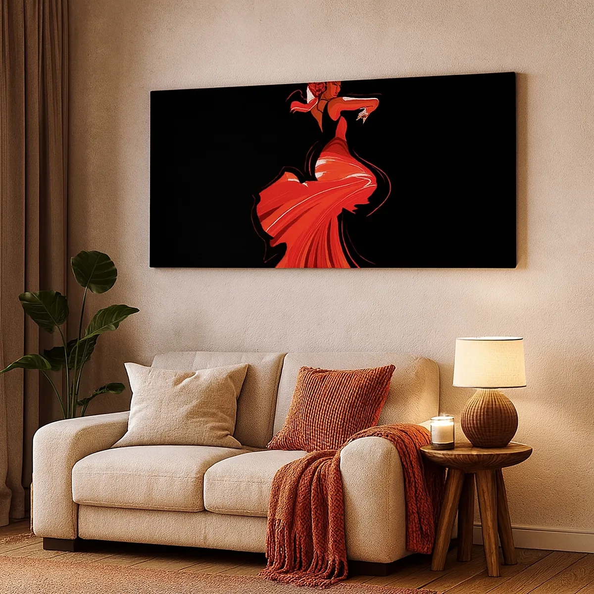 Impression sur toile - Image sur toile - L'esprit fougueux du flamenco - 30x30 cm