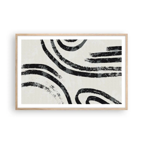 Affiche dans un chêne clair - Poster - À moitié arrêté - 91x61 cm