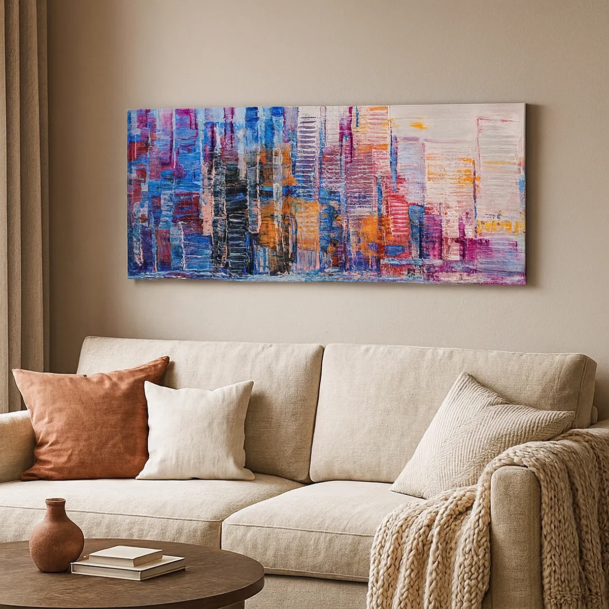 Impression sur toile - Image sur toile - Une métropole joyeuse - 30x30 cm