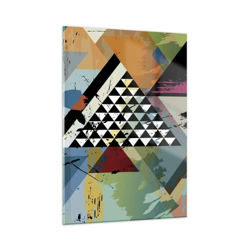 Impression sur verre - Image sur verre - Composition abstraite de formes géométriques et de couleurs - 50x70cm - Comme c'est facile - Décoration murale moderne pour le salon et la chambre ARTTOR