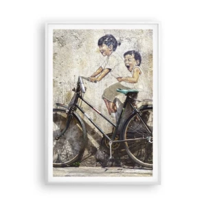 Affiche dans un cadre blanc - Poster - Vrai ou faux? - 70x100 cm