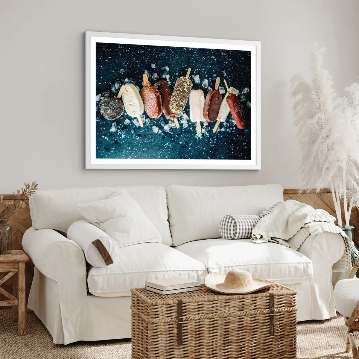 Affiche dans un cadre blanc - Poster - Le goût de l'été chaud - 50x40 cm
