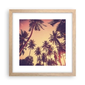 Affiche dans un chêne clair - Poster - Variation tropicale - 30x30 cm