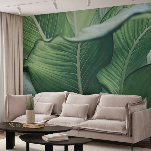 Papier Peint Photo Standard Eco - Une vie intensément verte - Feuilles, Exotique, Botanique - 350x256 cm