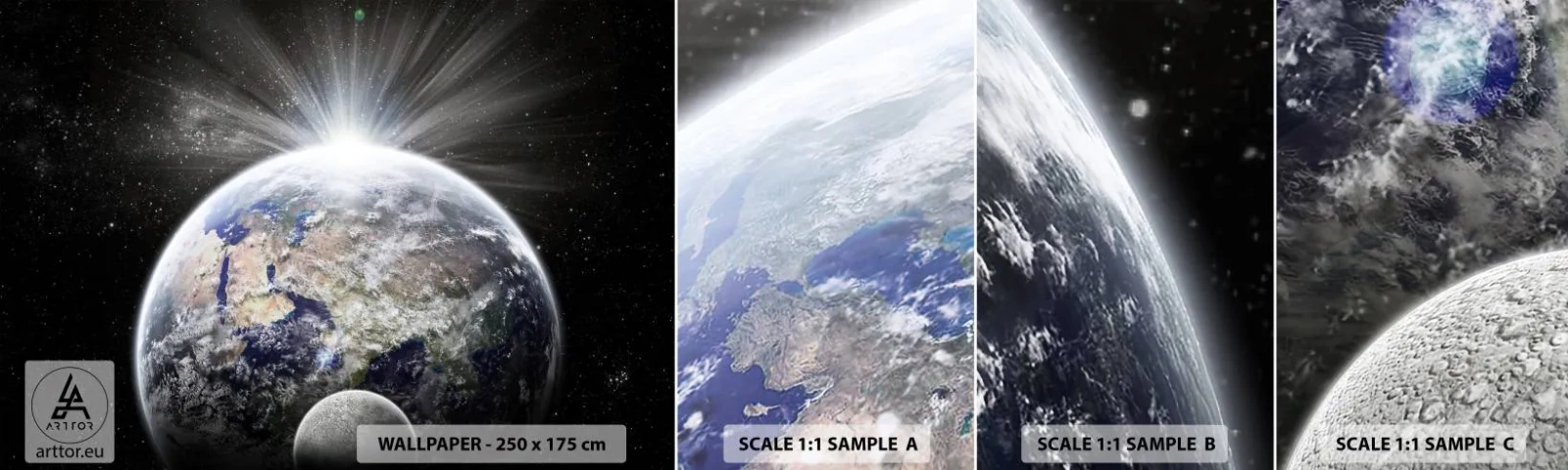 Échantillon De Papier Peint Standard Eco - En pleine splendeur - Astronomie, Cosmos, Galaxie - 100x30 cm