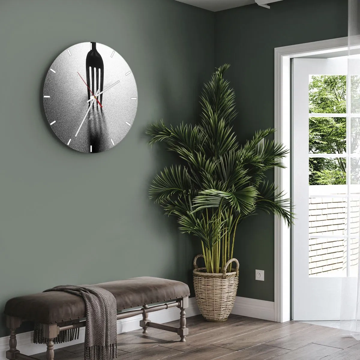 Horloge murale - Pendule murale - Lumière et ombre - 40x40 cm