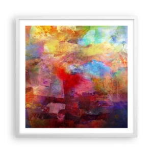 Affiche dans un cadre blanc - Poster - Regardez à l'intérieur de l'arc-en-ciel - 60x60 cm