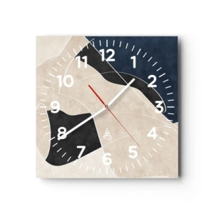 Horloge murale - Pendule murale - Composition abstraite - contraste de couleurs - 40x40 cm