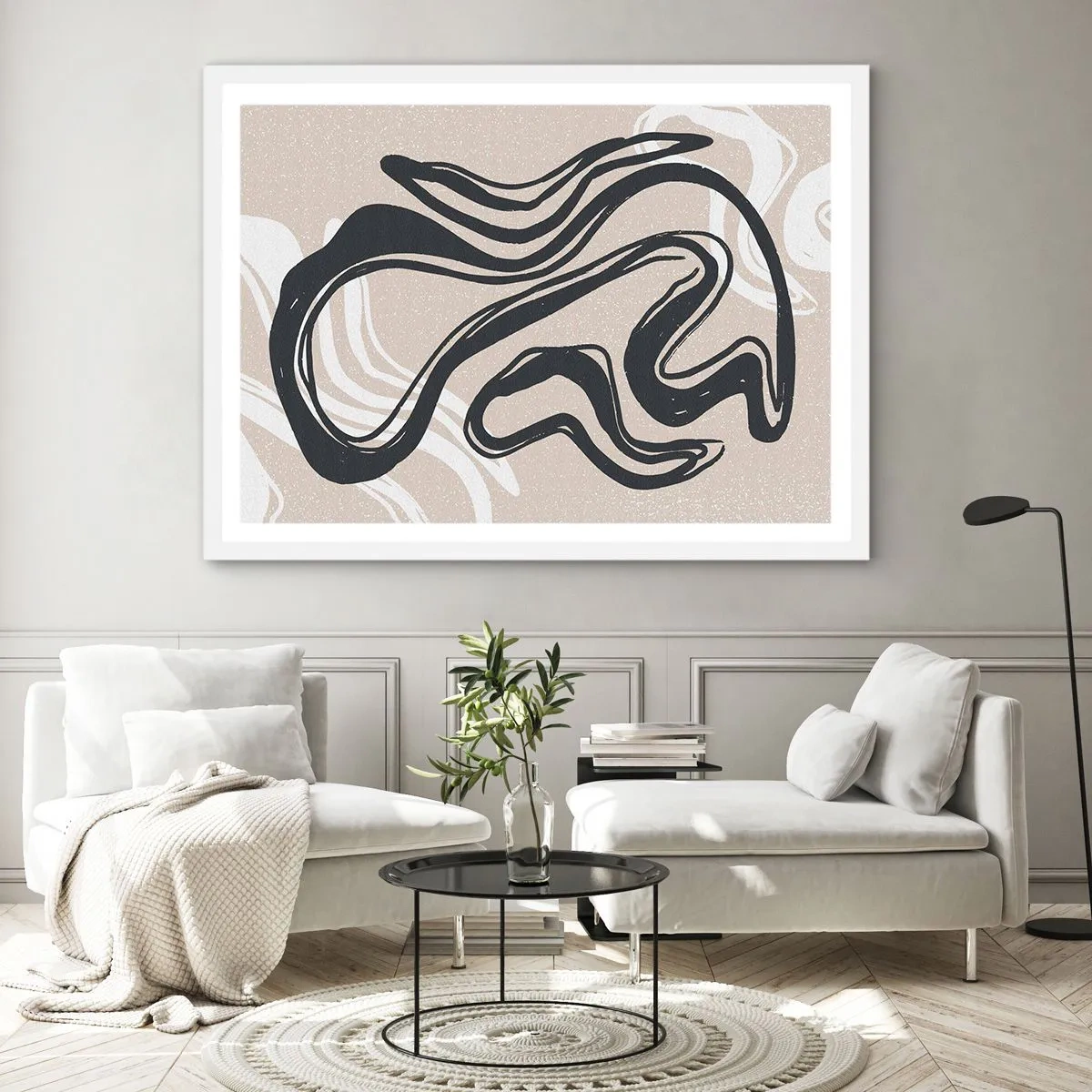 Affiche dans un cadre blanc - Poster - Expression multipliée - 100x70 cm