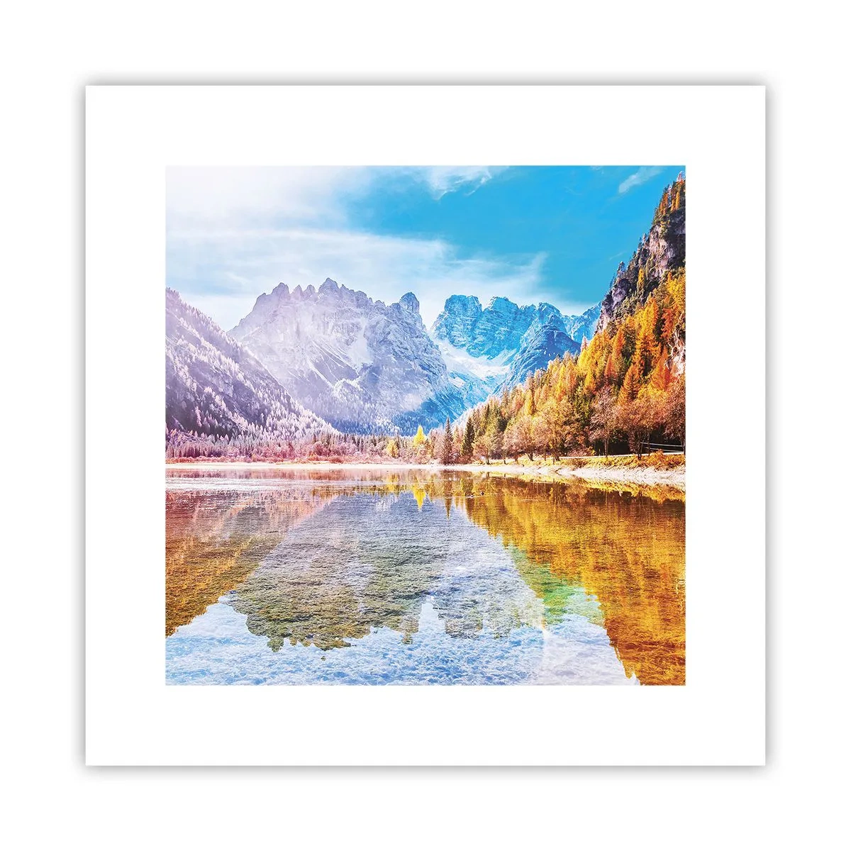 Affiche - Poster - C'est déjà le printemps à la montagne - 30x30 cm