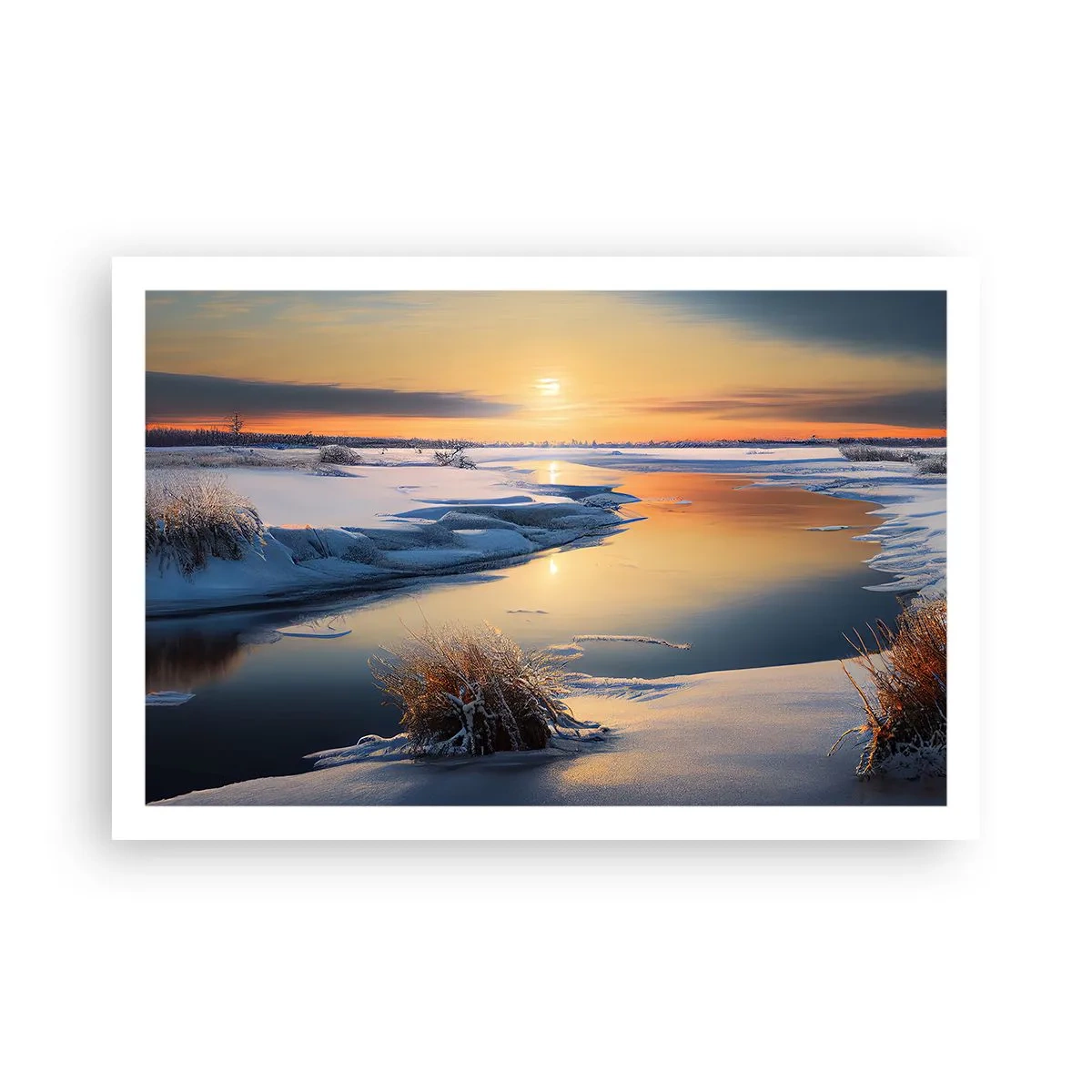 Affiche - Poster - Coucher de soleil d'hiver - 91x61 cm